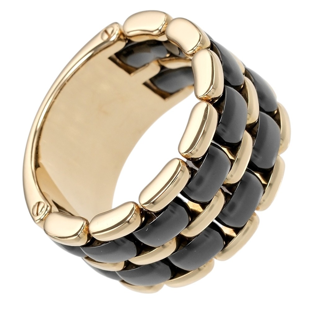 Chanel Ultra Large Ring, Size 20.5, 18K Yellow Gold (KYG), Ceramic, Approx. 2...